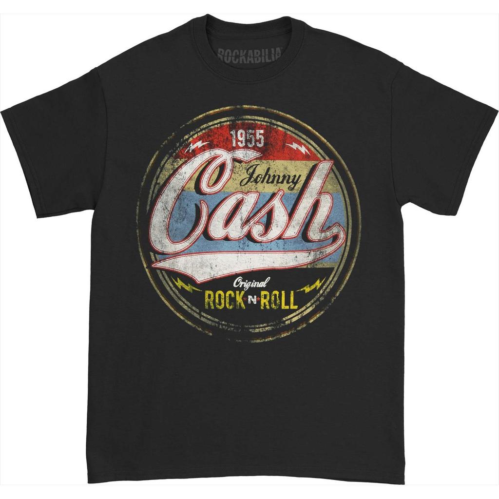 Men's Johnny Cash Original Rock and Roll T-shirt Medium Black