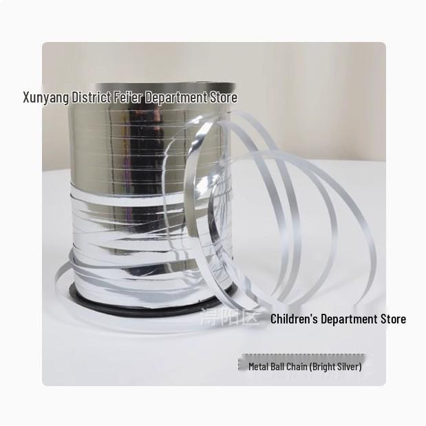 Balloon Accessories: 500-Yard Embossed Colored Ribbon, Metallic Balloon String, and Tying String.