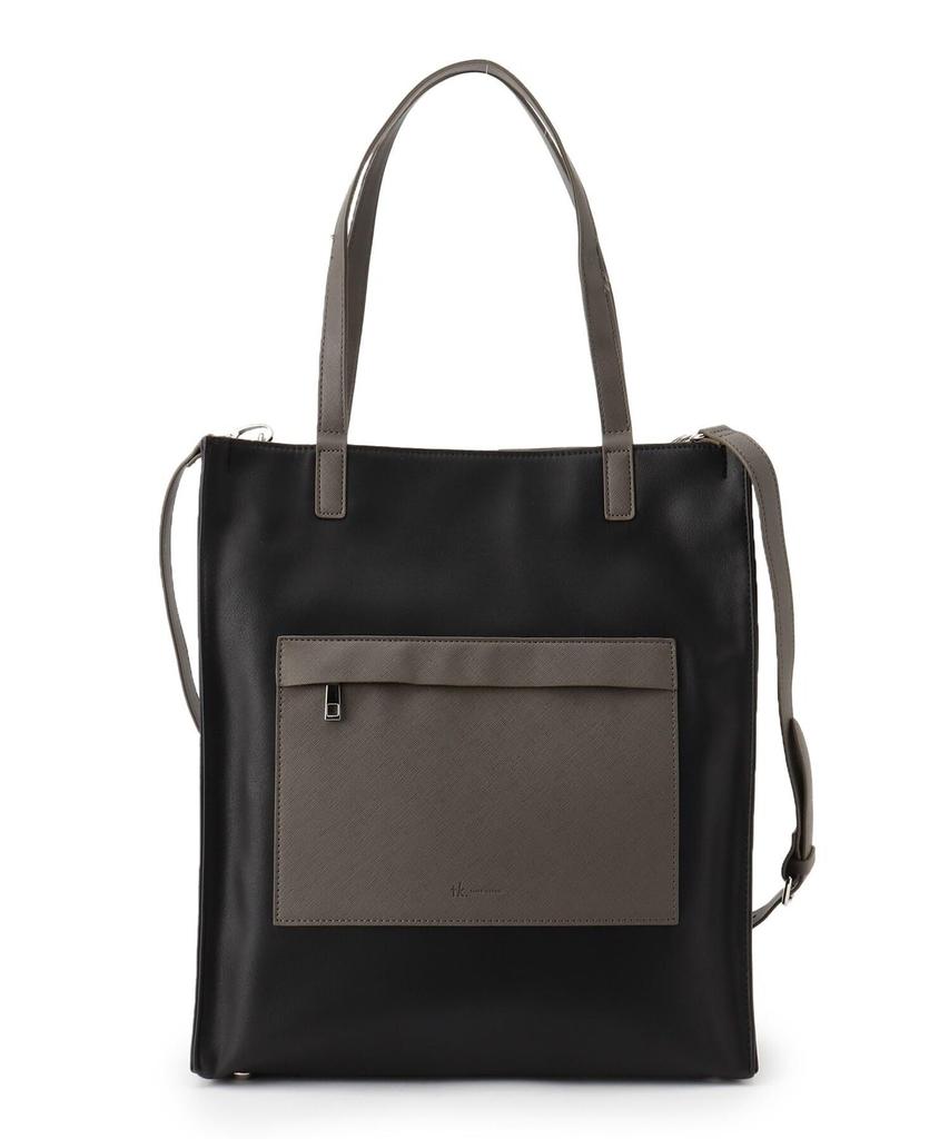 TK Takeo Kikuchi Saffiano 2-Weg Tote Tas, Zwart (419) 00