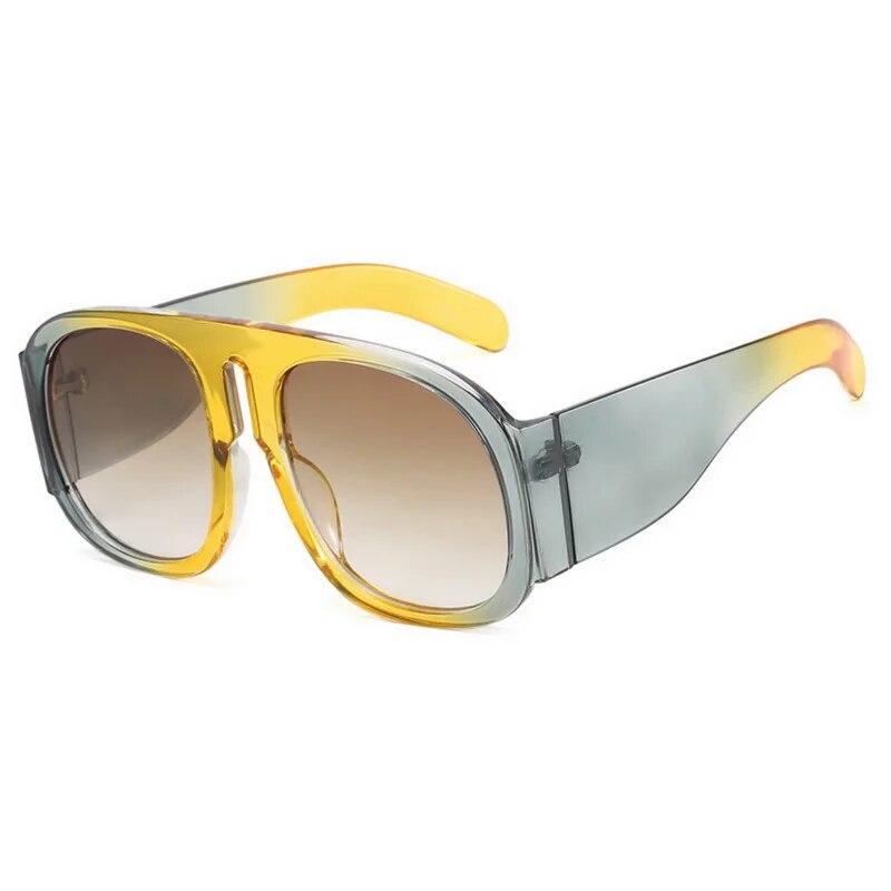 New Luxury  Wave Mask Sunglasses Women Fashion One Piece Sun Glasses For Men Oversized Oval Trending Sunglasses