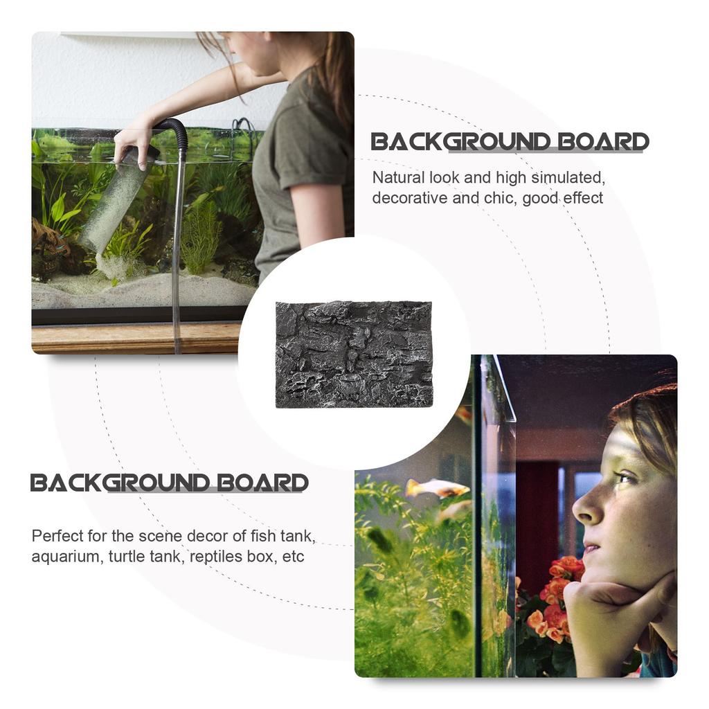 Reptile Tank 3D Rock Background Tank Reality Rock Board Aquarium Reptile Tank Decorate Rock Backdrop Pu Wallpaper Fish Tank Deco