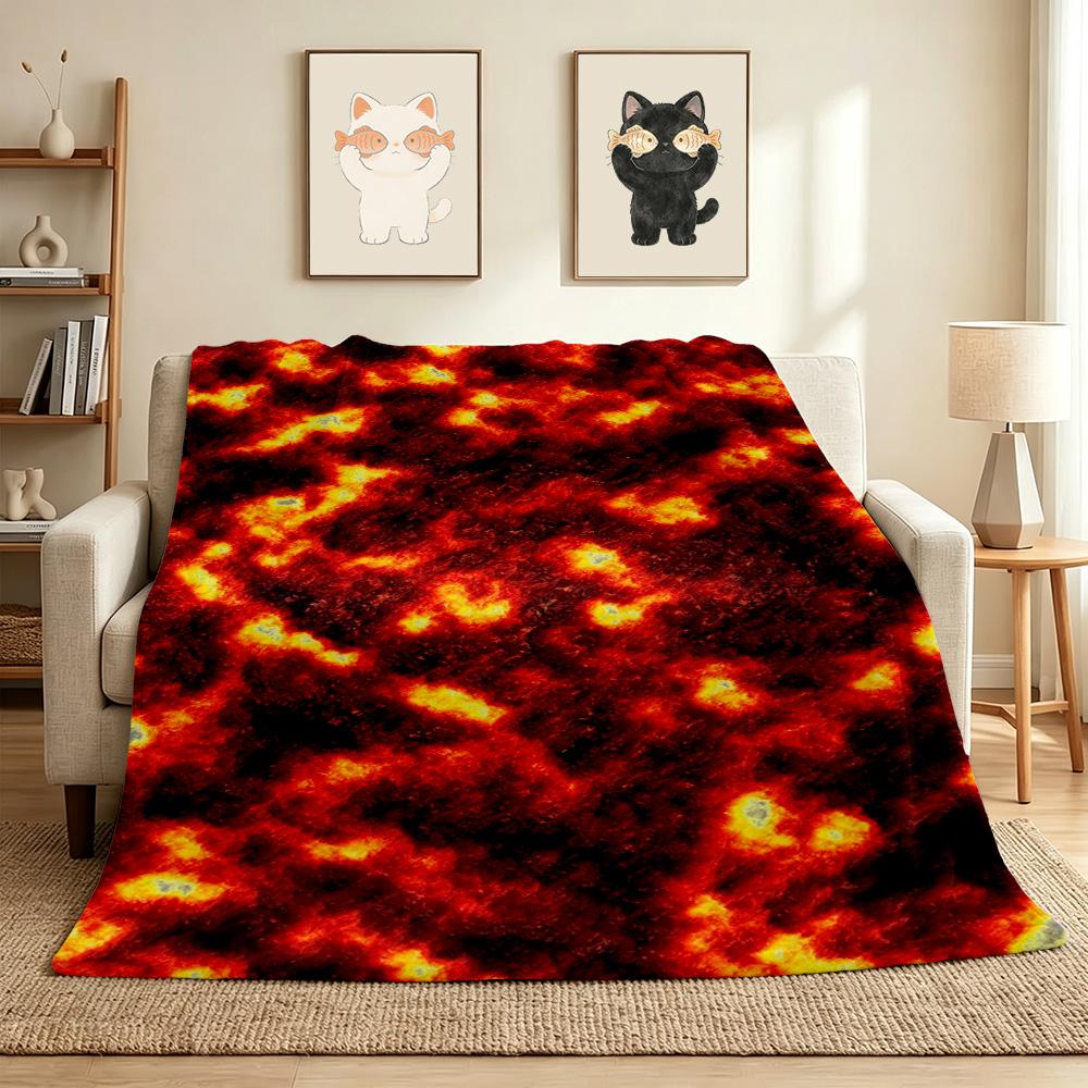Lava Flow Flannel Blanket Throw Blanket Soft Warm Sofa Bed Camping Car Home Decor Unique Christmas Gift C9302031