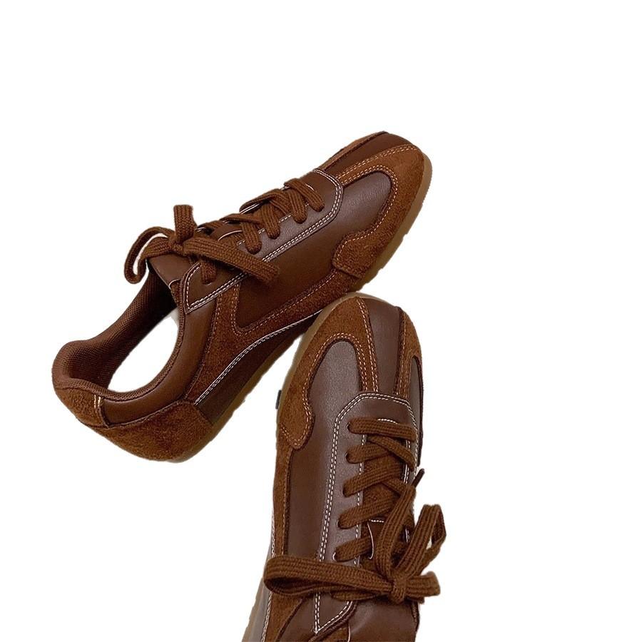 Yueyu heightening retro versatile German training shoes women's 2025 autumn and winter leather single shoes casual low-top sports shoes women