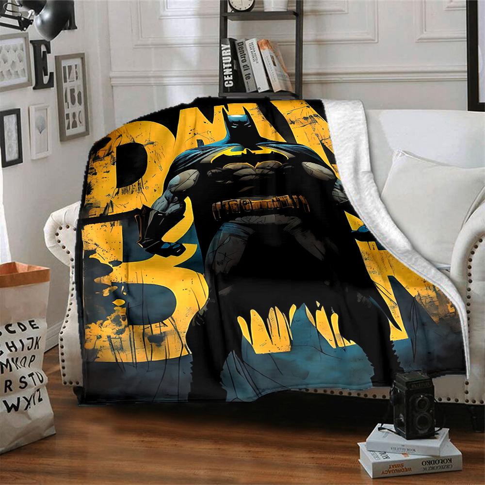 1pc Batman Night Flannel Throw Blanket - Lightweight Soft Warm All-Season Blanket for Sofa, Bed, Travel, Camping  L1029057