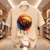 Unisexs Dripping Basketball Graphic TShirt Streetwear Hip Hop Tee Oversized Fit WHITE Top for Unisex Trendy Summer Style