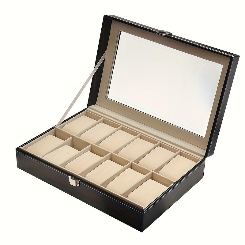 12-digit Watch Storage Box,Wrist Watch Open Window Display Large-capacity Dust-proof Watch Case With Lid,Ideal Choice for Gifts