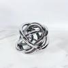 Silver Glass Sphere Wound Coil Hollowed-out Wool Ball Handmade Geometric Sphere Decorative Figurines Home Decoration Accessories