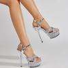 15CM Sexy Women Pole Dance Shoes Pumps Party Club Platform High-heeled Shoes Summer Peep Toe Sandals