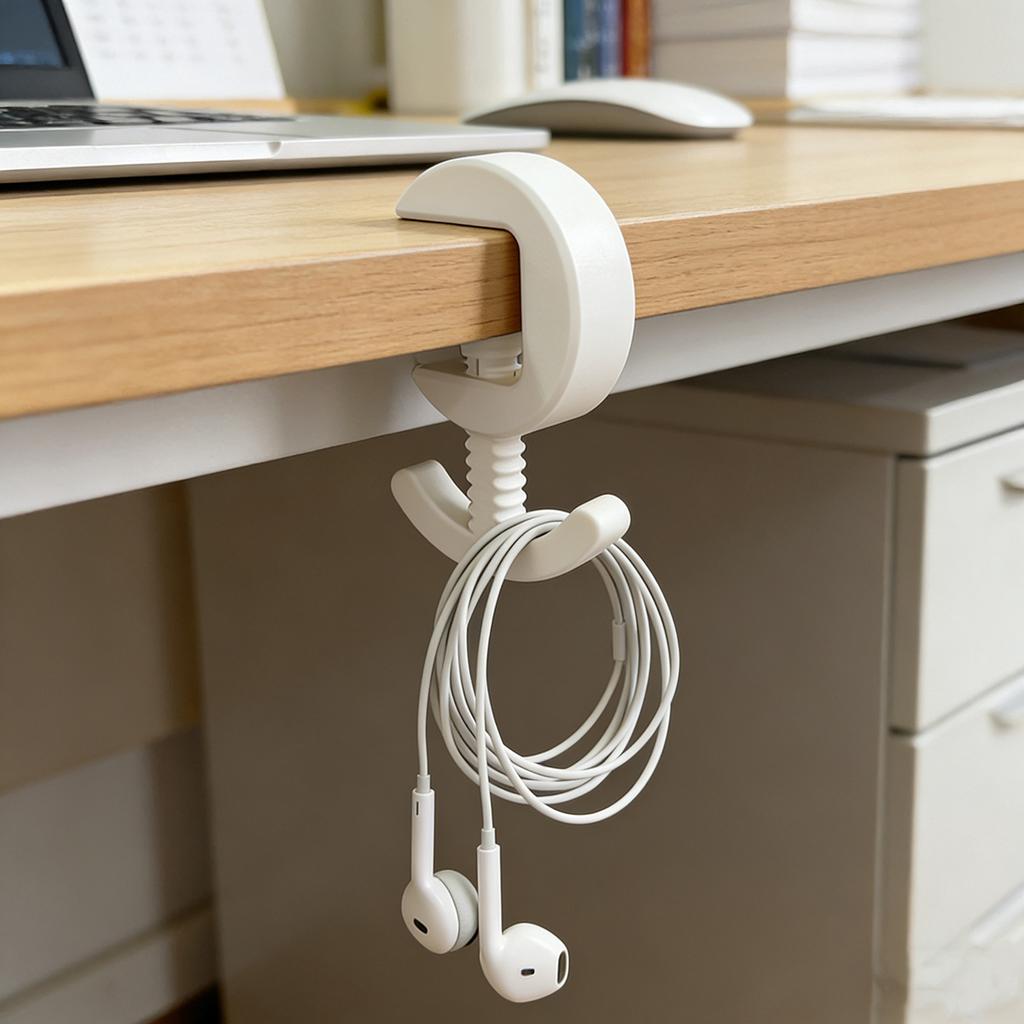 1pc C-Shaped Adjustable Desk Hook, PLA Eco-Friendly Multifunctional Home Space Saving Organizer
