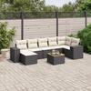 VidaXL Garden Lounge Set with Cushions 8 Pcs, Patio Sofas, Patio Furniture Set, Outdoor Furniture, Black 3257883