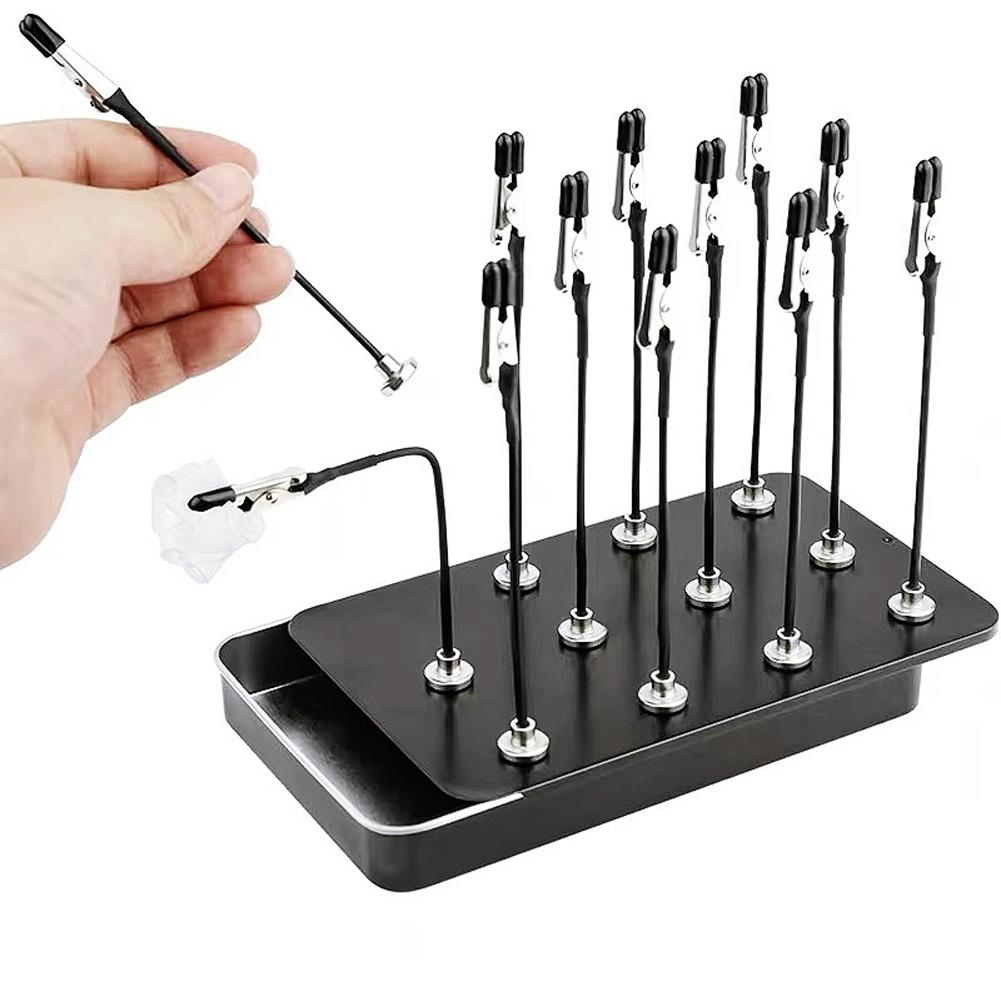 

12PCS Alligator Clip Sticks Model Painting Stand Base Holder Magnetic Bendable for Airbrush Spray DIY Crafting Hobby чёрный