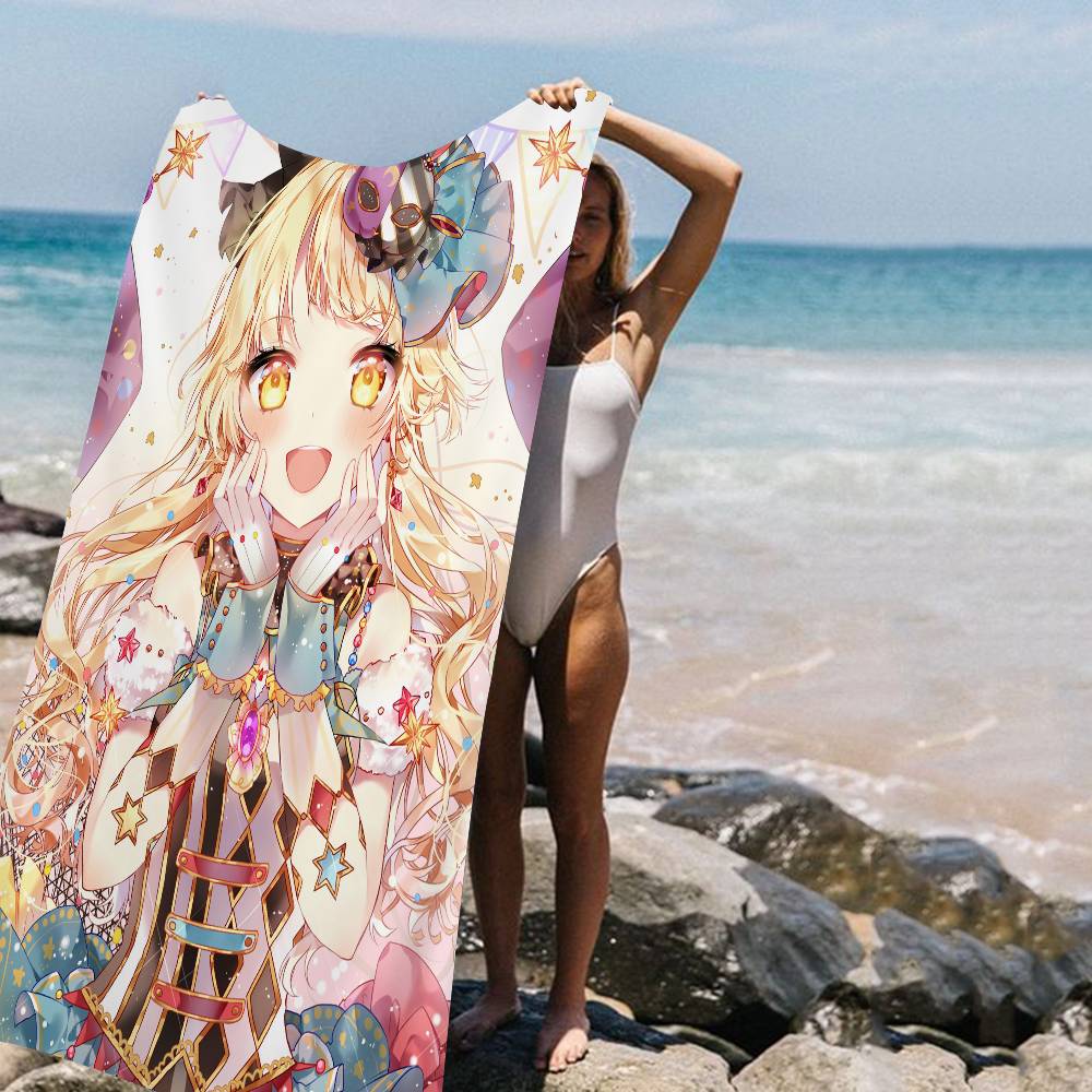 

Аниме BanG Dream Аниме Пляжное Полотенце для Купания Мягкое Впитывающее Салфетка Детские Подарки Для Детей Путешествия Кемпинг Спортзал W40*H60(CM)