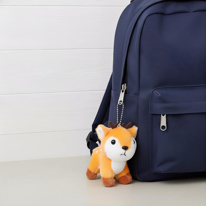 Sika Deer Plush Keychain Cute Soft Stuffed Toy Pendant Bag Charm Key Holder For Backpack School Use Gift