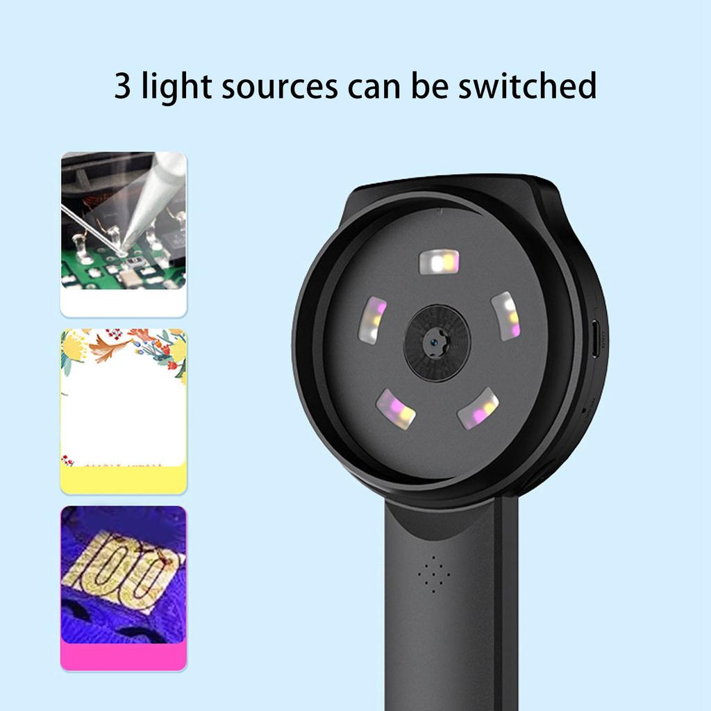 Handheld Digital Magnifier 2.8in IPS Screen Portable 2MP 1000X Magnifying Glass with Light 4 Zoom