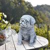 Simulationsharz Welpe Bulldogge Skulptur Ornament Außenbereich Garten Gartendekoration Tier Harz Handwerkskunst Ornament