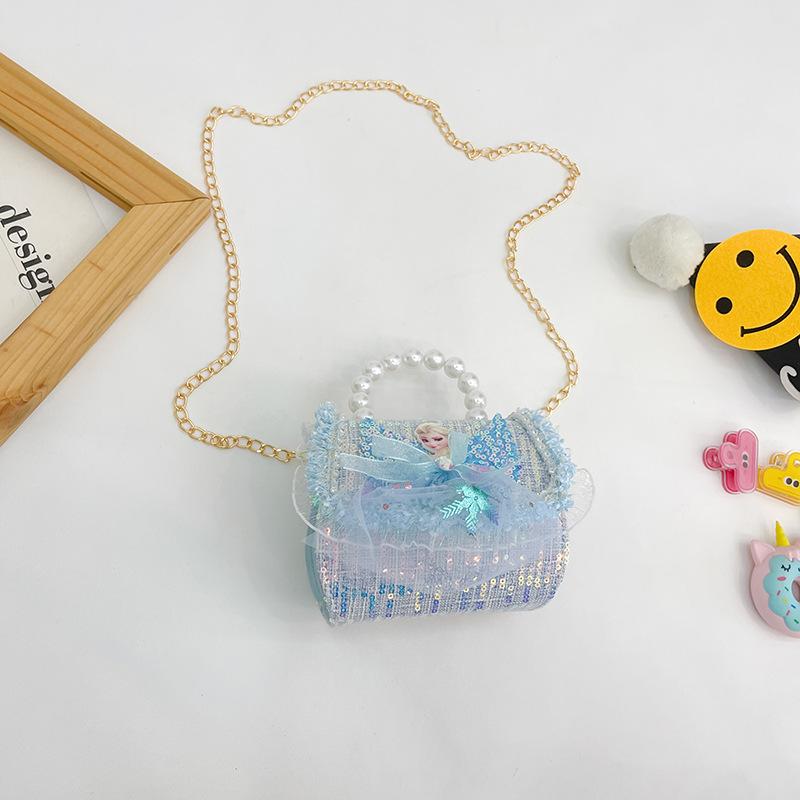 Childish Adorable Princess Bag - Girl's Handbag with Money Compartment and Accessories - Bow Crossbody Bag