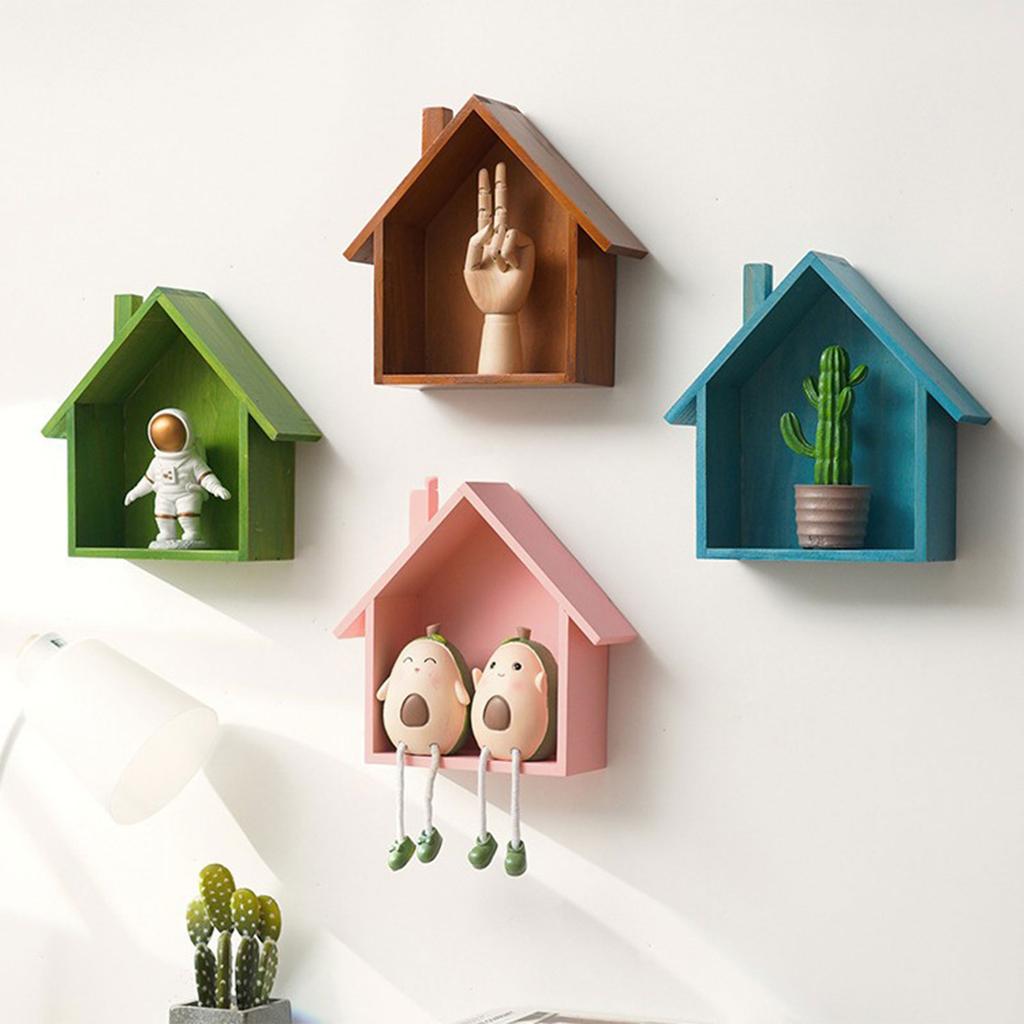 Small Houses Shelf Wood Materials Organizers Wall Mounted Designs for Home Decorative and Functional Storage Solution