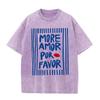 2026 Więcej Miłości Proszę Hiszpański Slogan Czerwony Odbitka Ust Prana Koszulka Urocza Miłość Codzienna Oversize Krótki Rękaw Streetwear Unisex T