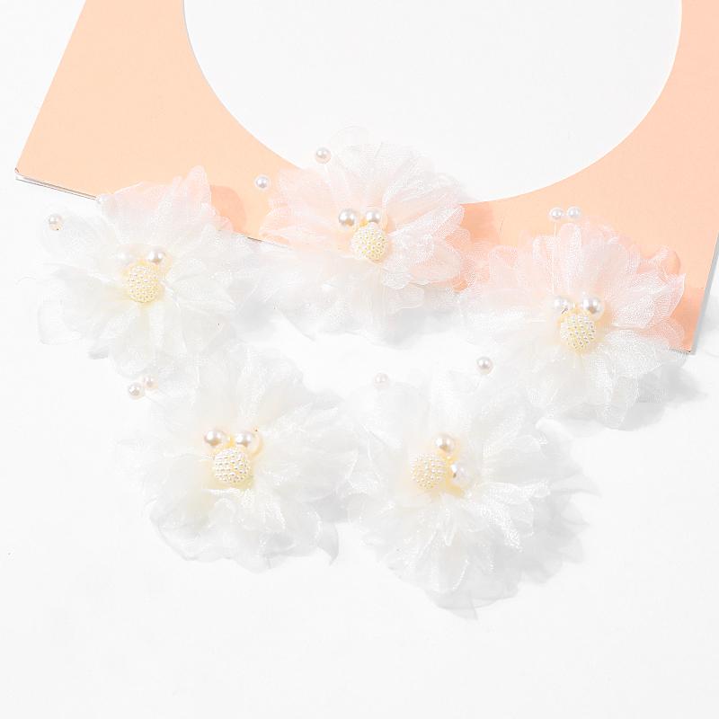 5Pcs Artificial Flowers Heads Chiffon Yarn Fake Flowers For Home Decor Marriage Wedding Decoration Craft Garland Gift Accessory