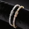 European & American Style Hip Hop 4m Full Diamond Zircon Tennis Chain Bracelet - Unisex Versatile Luxury Jewelry