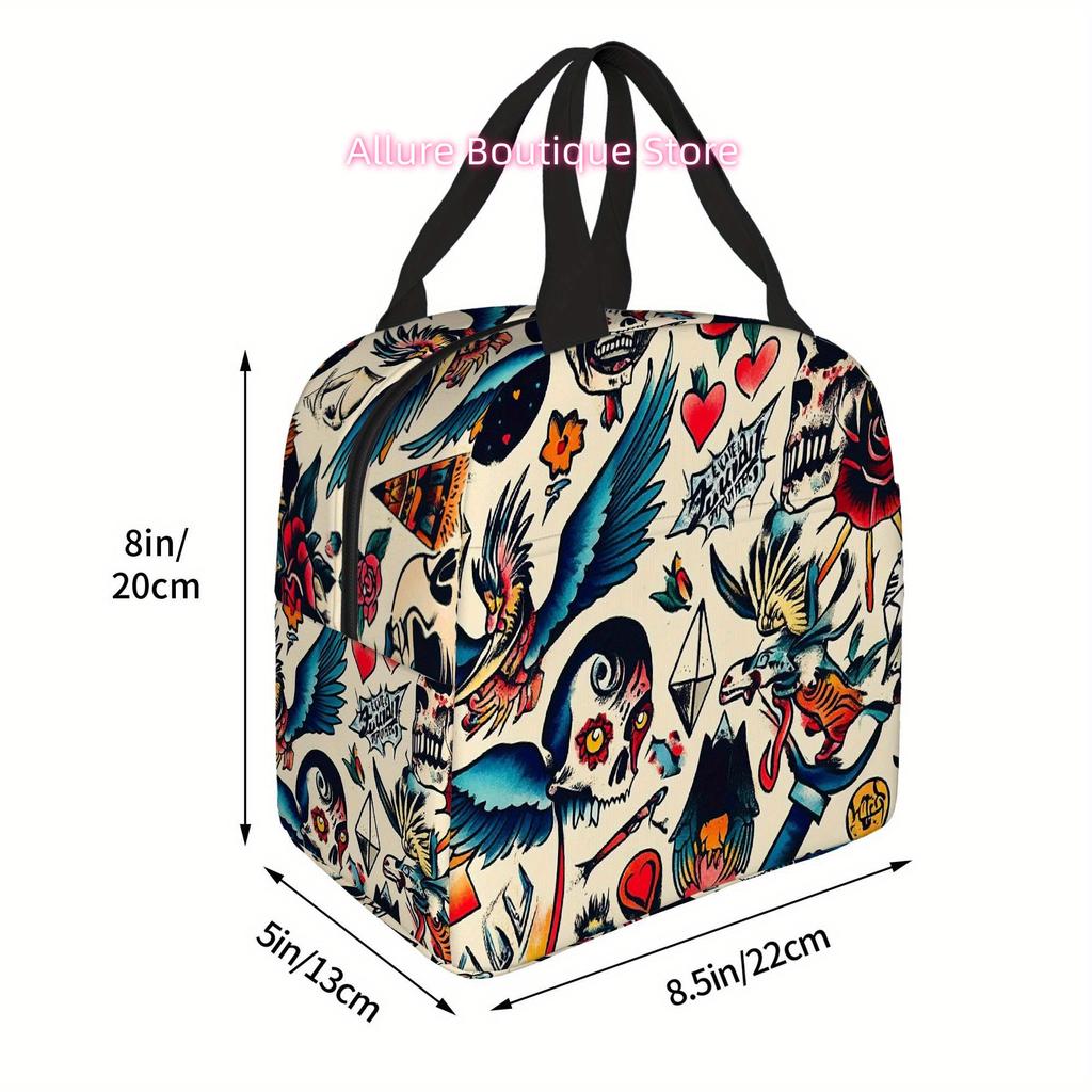 1pc, Tattoo Flash Art Design Collection Printed Thermal Bag, Insulation Bag, Insulated Bag. Not for Food Contact. Suitable for H