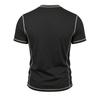 Men's Summer Short Sleeve T-Shirt Round Neck Patchwork Retro American Style Casual Tops