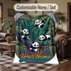 Owl Wisdom Digital World Theme Throw Blanket Custom Name Text Personalized Blanket Soft Cozy Blanket for Home Sofa Bed