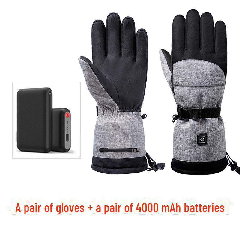 

Мужские зимние перчатки с подогревом и сенсорным экраном, водонепроницаемые, для катания на лыжах и мотоциклах One size fits all
