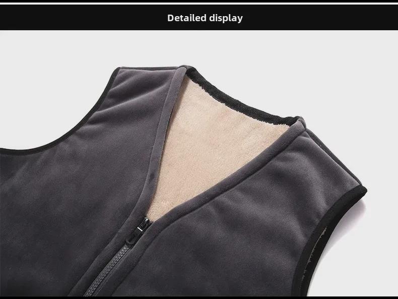 Pánská plus sametová bezrukávová vesta velkých velikostí pro podzim/zimu, pro teplo a ležérní pohodlí