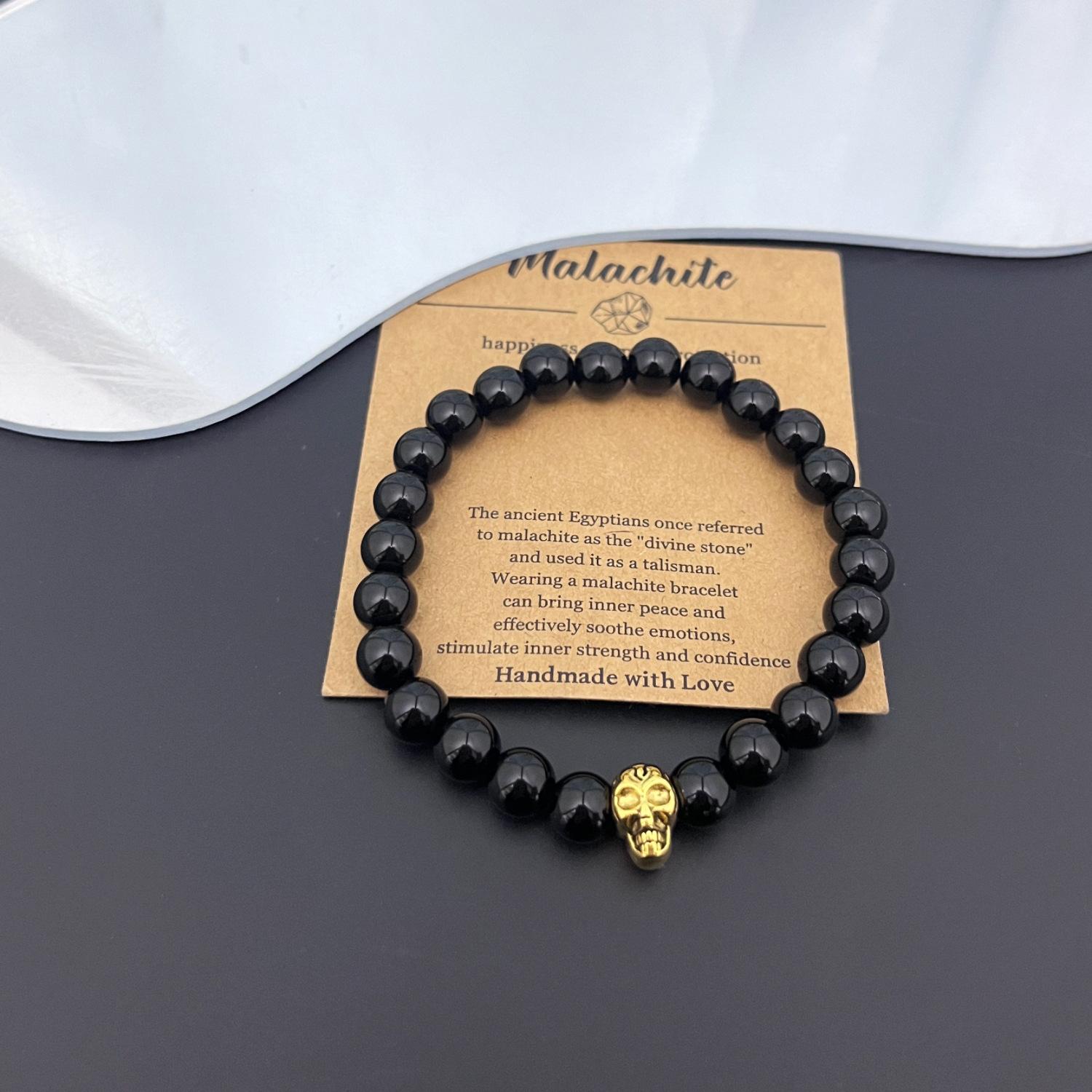 

JYL TS Bracelet Skull Trendy Punk Style Feng Shui Individuality & Courage T265 темные хаки