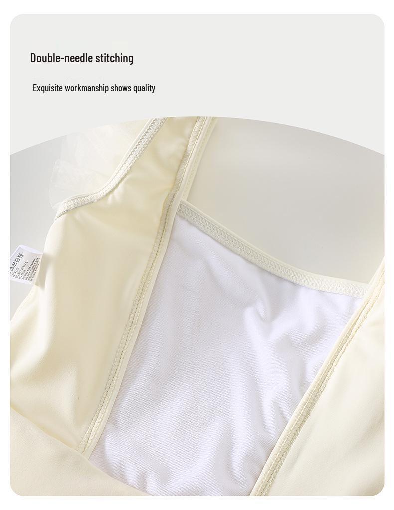 Costume da Bagno Intero Principessa Bianco di Alta Qualità per Bambina con Gonna in Rete 2026 - Perfetto per le Vacanze al Mare