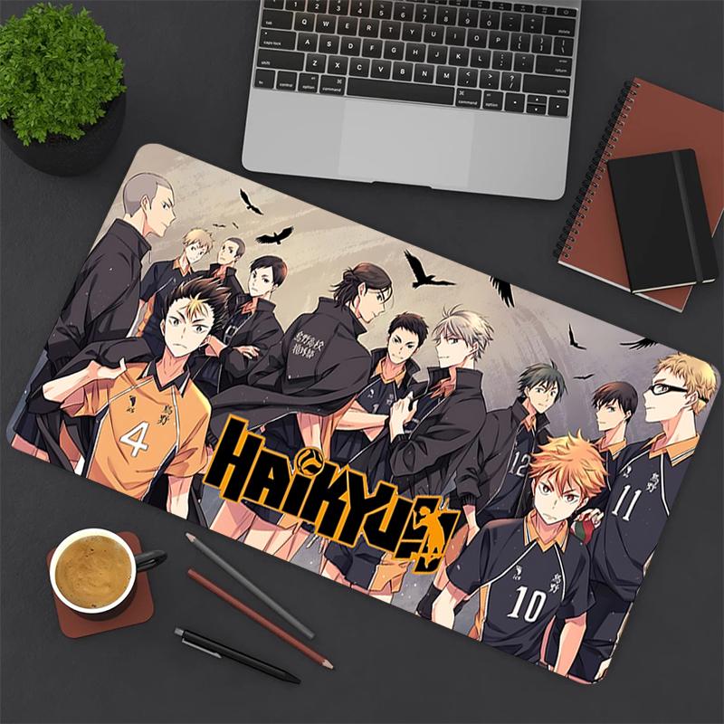 1Pc Haikyuu Team Spirit Gaming Mouse Pad Keyboard Desk Mat Non-slip Rubber Lock Edge Waterproof Computer Mousepad for Office Home Decor S1952