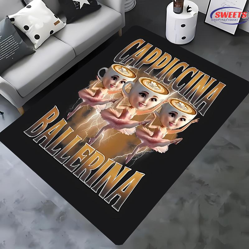 

Italian Brainrot Three Ballet Coffee Cups Printed Mat Washable Carpet for Room Easy To Clean Rug for Sofa Modern Home Decor Gift 40x60cm