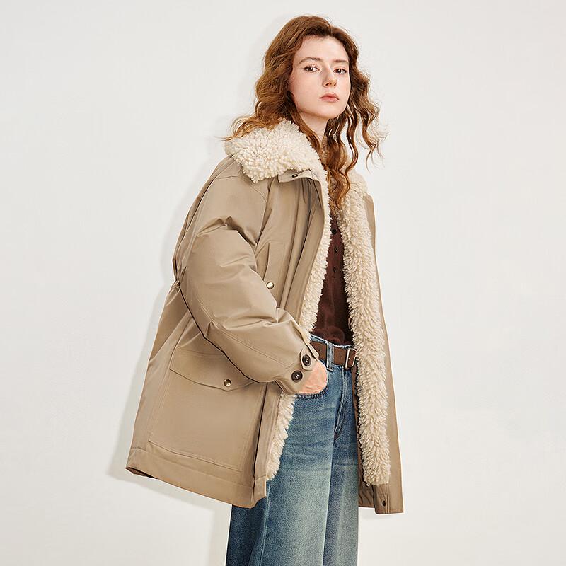Chuyu Women's 2025 Winter 90% Down Teddy Fleece Barn Jacket