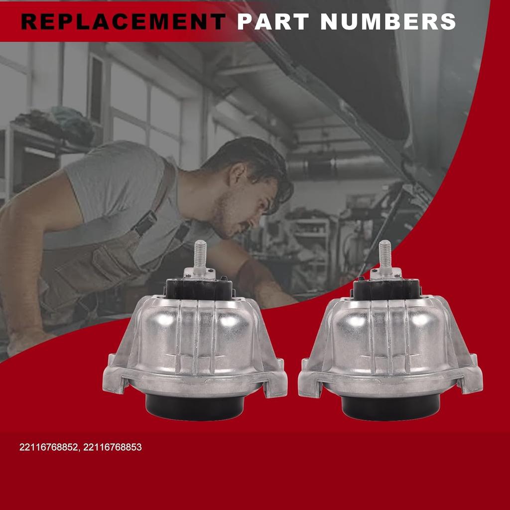 TOPAZ 22116768852 22116768853 Engine Motor Mounts Front Left + Right Replacement for B-MW X1 2013-2015 BMW Z4 2012-2016 Set of 2