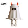 PLA Plastic Ornaments Halloween Desktop Decoration Movable Wizard Pumpkin Devil Ghost Figurine 3D Printed Figurines for Bookshelf Table And Window,