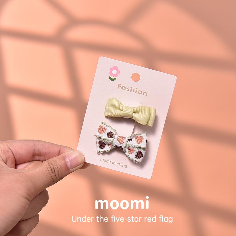 New Korean Style Children s Solid Color Fabric Bow Hair Clip
