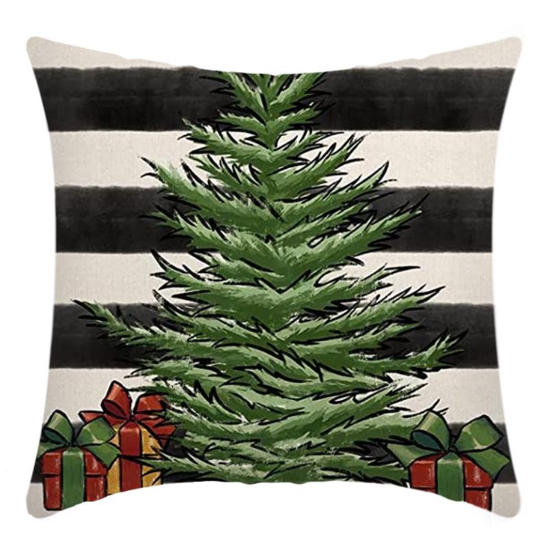 New Christmas Throw Pillow, Polyester Linen, Festive Dress Cushion, Bedroom Living Room Square Pillow, Cushion Pillow Case