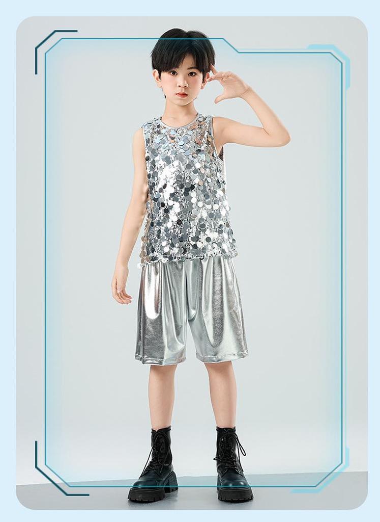 Kids' Cheerleading & Hip Hop Dance Sequin Costumes: Trendy Drummer-Inspired Outfits for Boys & Girls