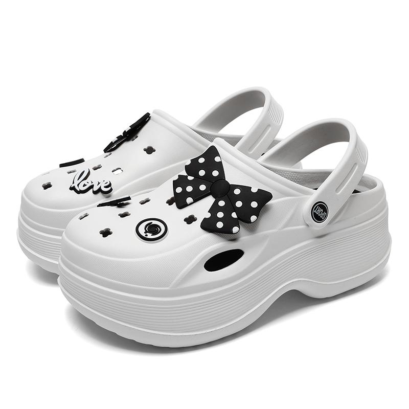 Lucyever Eva Robustní Platformové Sandály Dámské Léto 2024 Silná Podrážka Dřeváky Zahradní Boty Žena Uzavřená Špička Protiskluzové Plážové Nazouváky