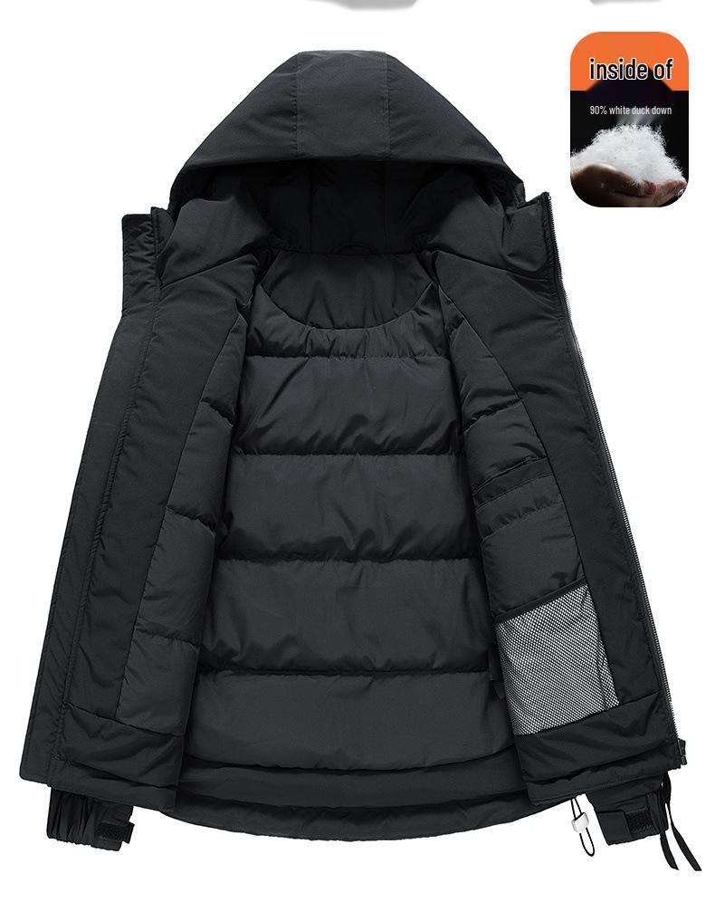 MLB & NY Collaboration Unisex Japanese Workwear White Duck Down Jacket - Warm, Cold-Proof Men's Coat.
