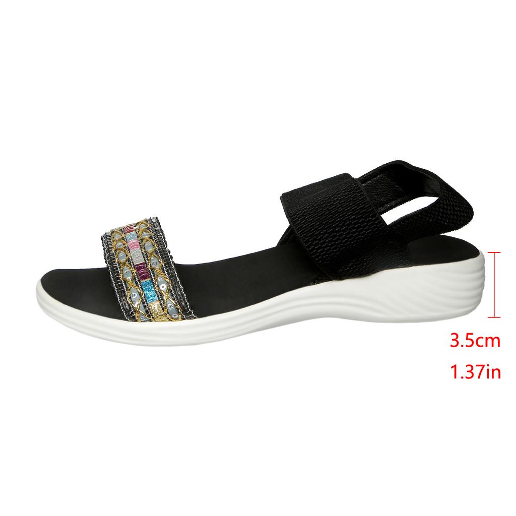 Women's New Casual Sports Style Sandals with Thick Sole and Flat Heel, Color Blocked Fly Woven Fish Mouth Sandals
