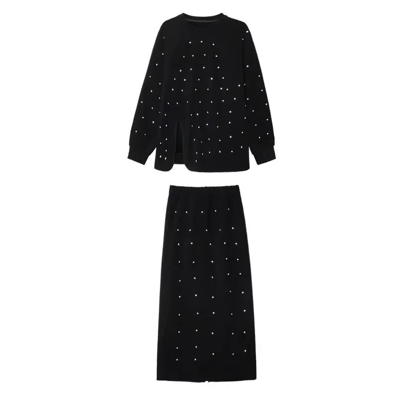 

Xitao Корейский повседневный комплект из двух частей, юбка ZYY1002 L чёрный