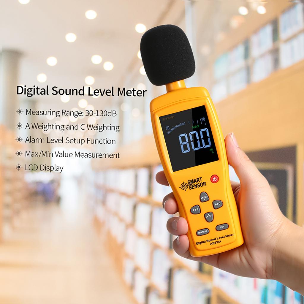 Digital Sound Level Meter Digital Noisemeter LCD Sound Level Meter 30 130dB Noise Volume Measuring Instrument Decibel