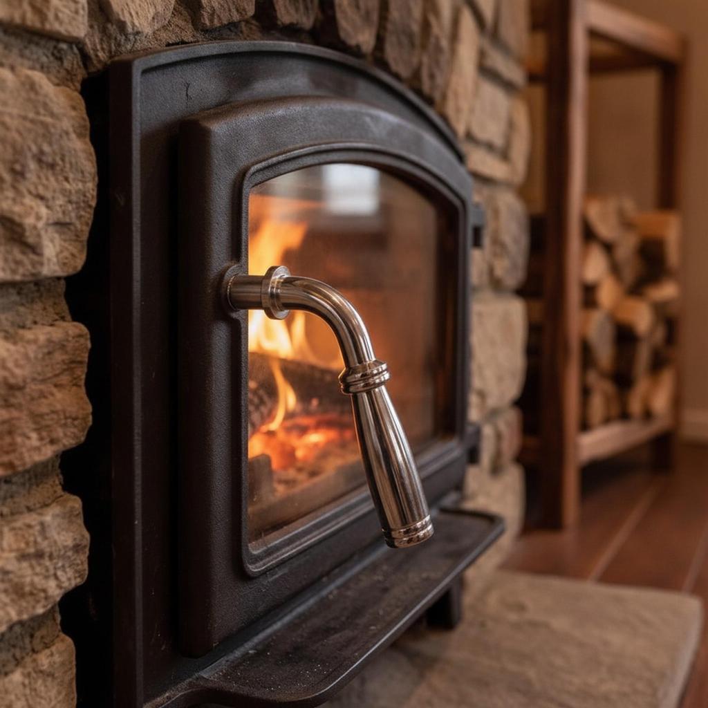 Replacement Door Handle Stainless Steel Fireplace Heat-Resistant
