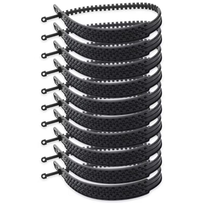 Emergency Car Snow Chains, Ten Pieces, Widen and Thicken Plastic Anti-Skid Ties, Winter Wheel Tyre Safety Equipment