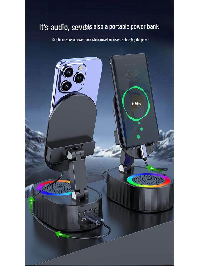 Smart Induction Stand: 5-in-1 Wireless Bluetooth Speaker & Vertical Tablet Charging Dock