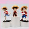 Cute Luffy Pvc Figure Set With Three Pieces For One Piece Anime Collectors