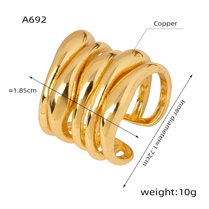Inspired Style Adjustable Open Cross Index Ring: Versatile, Multi-layered, Plain Surface Size 7