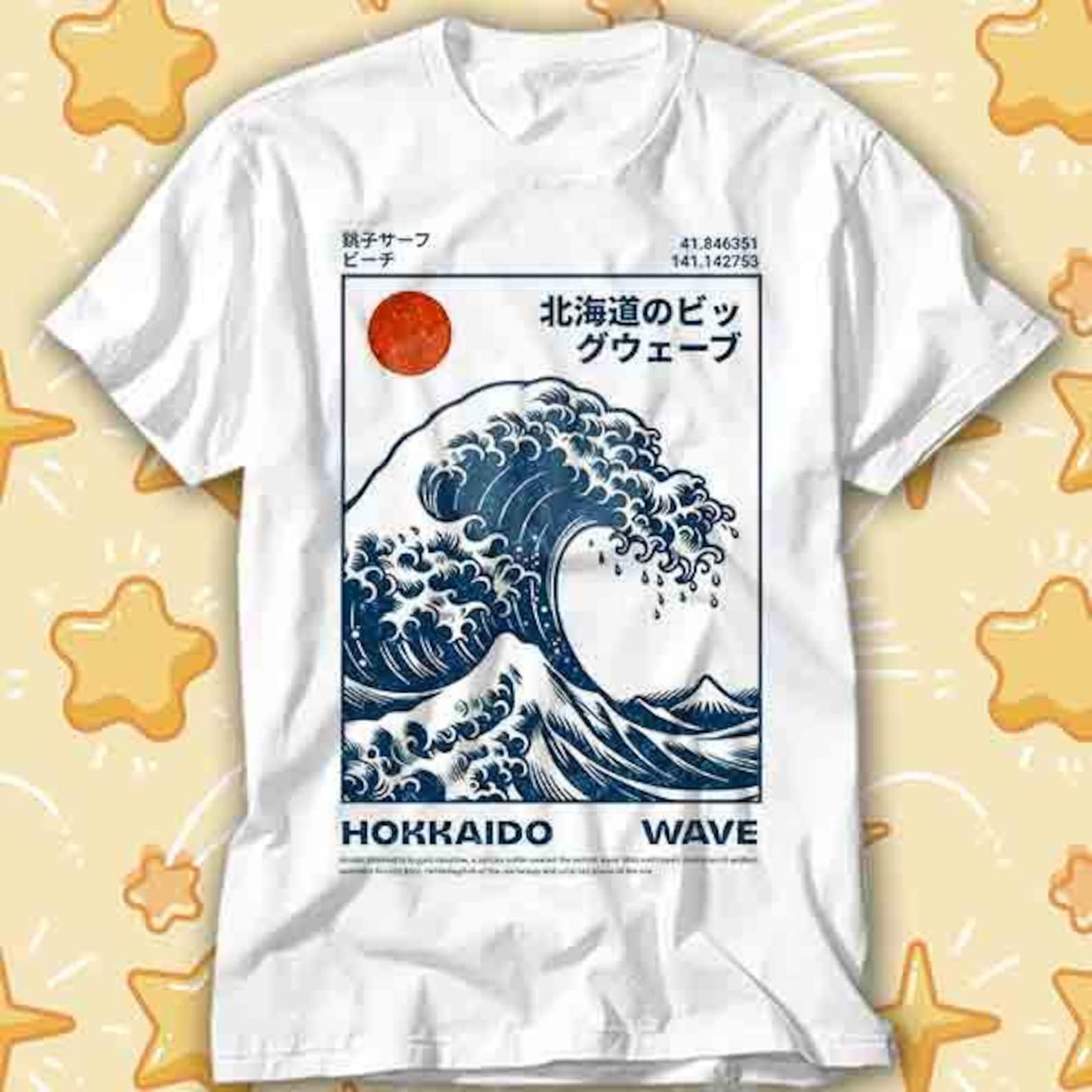 Hokkaido Wave Retro Japanese Surf The Great Wave Off Kanagawa Japan Beach Style T-Shirt 414 3XL
